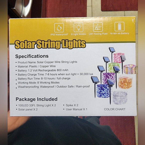 Brightown Solar String Light 2pack 100 LED - Picture 6 of 7